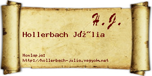 Hollerbach Júlia névjegykártya